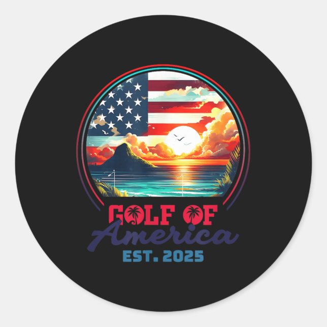 Sticker Rond Drapeau Américain 2025 Golfe M (Devant)