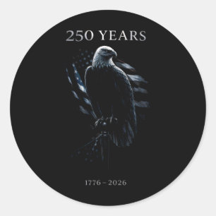 Sticker Rond Drapeau américain 250 ans 250e anniversaire États-