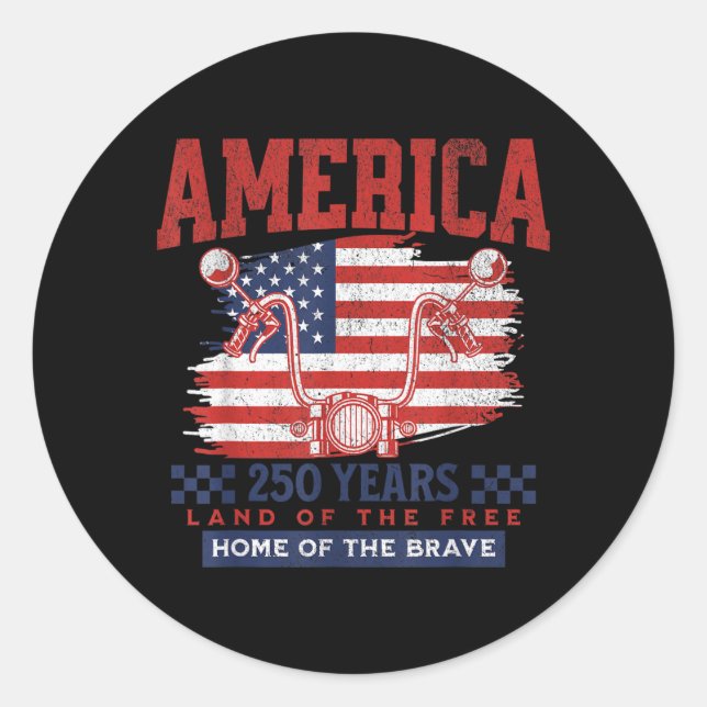 Sticker Rond Drapeau américain 250 ans Clic 250e anniversaire (Devant)