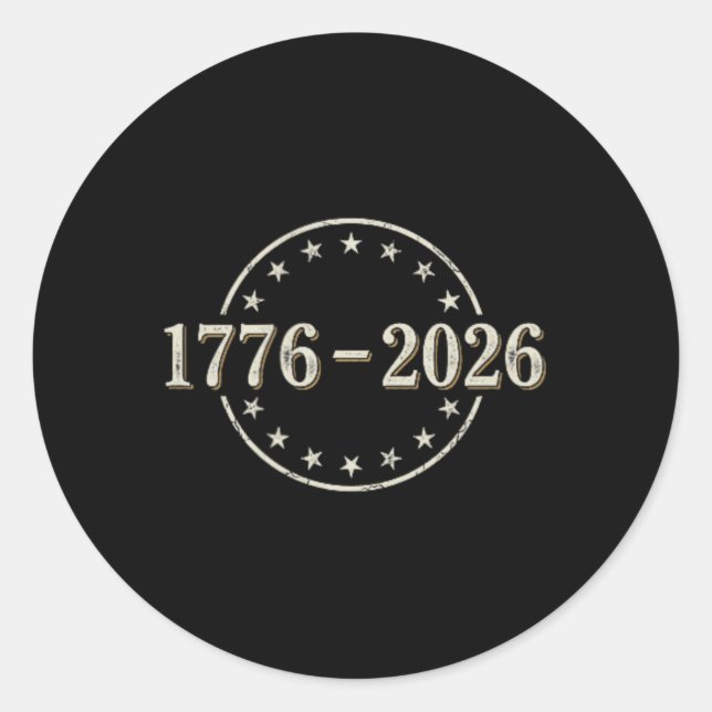 Sticker Rond Drapeau américain 250 ans - recto et verso _1  (Devant)