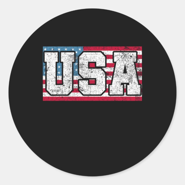 Sticker Rond Drapeau américain 4 juillet (Devant)