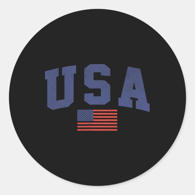 Sticker Rond Drapeau américain 4 juillet Americana Bold Blue (Devant)