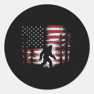 Sticker Rond Drapeau américain 4 juillet Bigfoot Patriotique Ki