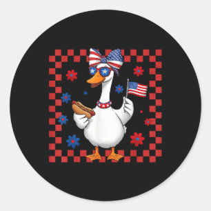 Sticker Rond Drapeau américain 4 juillet Drapeau américain Pa