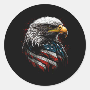 Sticker Rond Drapeau américain 4 juillet Hommes W