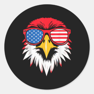 Sticker Rond Drapeau américain 4 juillet'aigle patriotique des 