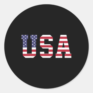 Sticker Rond Drapeau américain américain américain 4 juillet