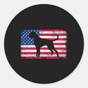 Sticker Rond Drapeau américain Amoureux des chiens 4 juillet pa