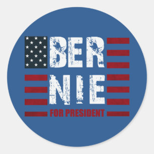 Sticker Rond Drapeau américain Bernie Sanders