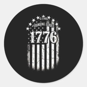 Sticker Rond drapeau américain Betsy Ross 13 étoiles usa 4 juil