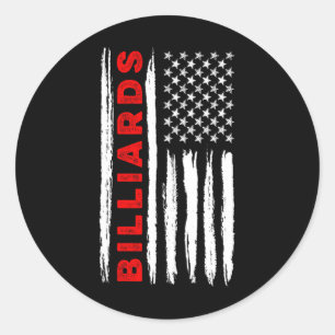 Sticker Rond Drapeau américain Billiards États-Unis Hommes Femm