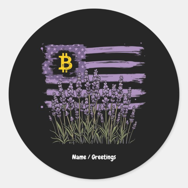 Sticker Rond Drapeau américain Bitcoin BTC Révolution Drôle Cry (Devant)