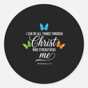 Sticker Rond Drapeau américain chrétien Usa Christ Foi Chrétien