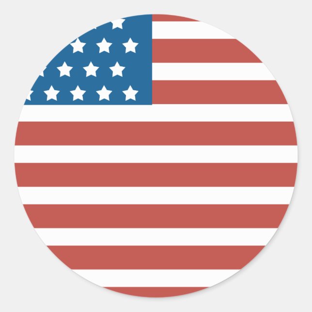 Sticker Rond Drapeau américain Clean Lines 4 juillet (Devant)