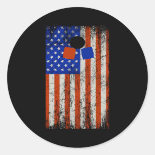 Sticker Rond Drapeau américain Cornhole Bean Bag Toss Outdoor