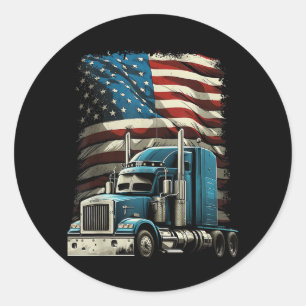 Sticker Rond Drapeau américain de camionnette pour voiture patr