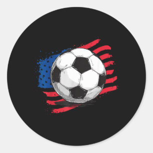 Sticker Rond Drapeau américain de football 4 juillet Jour de l'