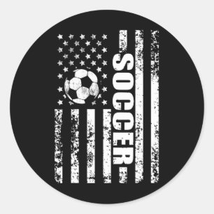 Sticker Rond Drapeau américain de football américain Football p