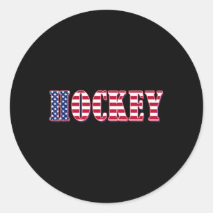 Sticker Rond Drapeau américain de hockey - Hockey