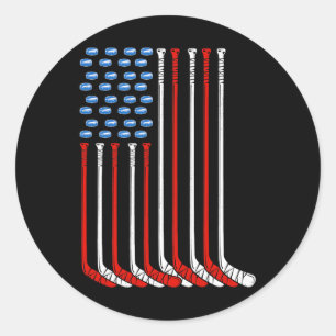 Sticker Rond Drapeau américain de hockey sur gazon