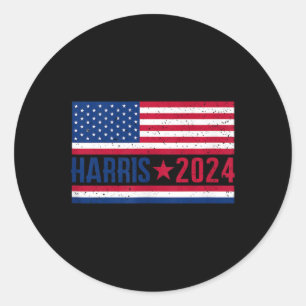 Sticker Rond Drapeau américain de Kamala 2024