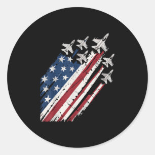 Sticker Rond Drapeau américain de la Force aérienne Patriotique