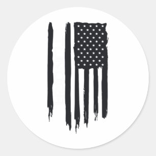 Sticker Rond Drapeau américain de la toundra robuste d'Alaska É