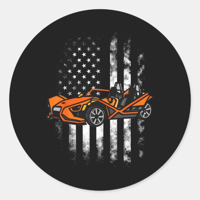 Sticker Rond Drapeau américain de la voiture de Slingshot Drape (Devant)