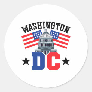 Sticker Rond Drapeau américain de Washington Dc Capitol Hill