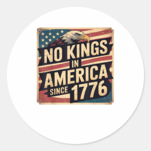 Sticker Rond Drapeau américain Décor Pas de rois en Amérique de