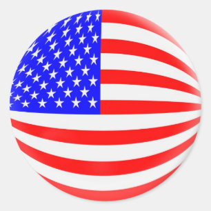 Sticker Rond drapeau américain des 20 Etats-Unis de petits