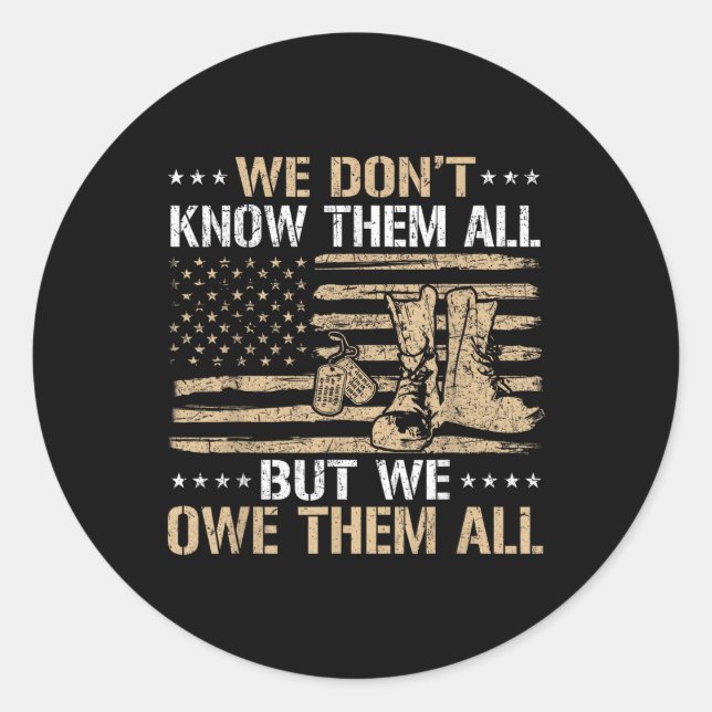 Sticker Rond Drapeau américain des vétérans patriotiques 4 juil (Devant)