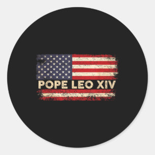 Sticker Rond Drapeau américain du cardinal Robert Prevost Pope