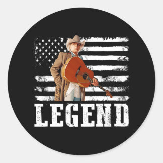 Sticker Rond Drapeau américain en détresse Dwight Yoakam Singer