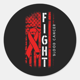 Sticker Rond Drapeau américain en détresse Ruban rouge Lutte co