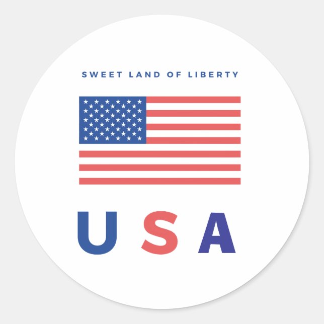 Sticker Rond Drapeau américain en gras (Devant)