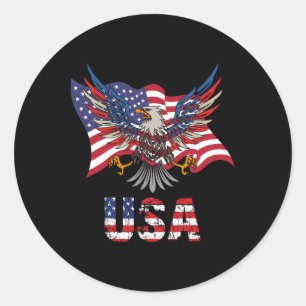 Sticker Rond Drapeau américain États-Unis d'Amérique 4e De