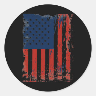 Sticker Rond Drapeau américain États-Unis d'Amérique 4t