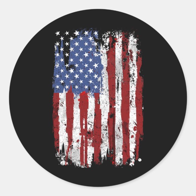 Sticker Rond Drapeau américain États-Unis d'Amérique 4t (Devant)