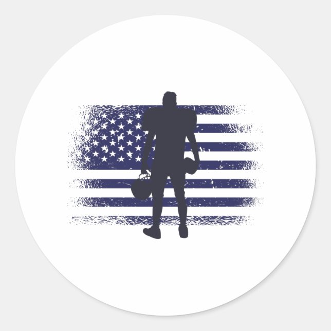 Sticker Rond Drapeau américain Fan Jersey Shirt USA (Devant)