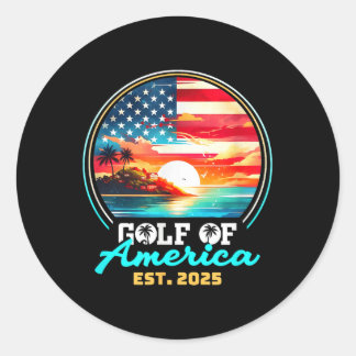 Sticker Rond Drapeau Américain G 2025 Du Golfe Des Etats-Unis E