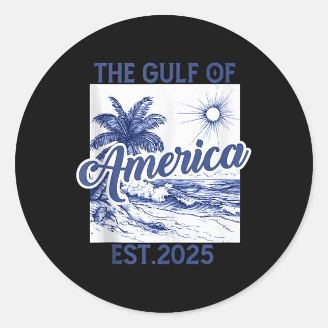 Sticker Rond Drapeau Américain G 2025 Du Golfe Des Etats-Unis E (Devant)