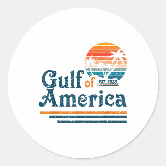 Sticker Rond Drapeau Américain G 2025 Du Golfe Des Etats-Unis E (Devant)