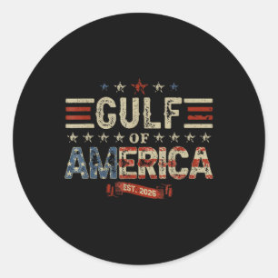 Sticker Rond Drapeau Américain G 2025 Du Golfe Des Etats-Unis E