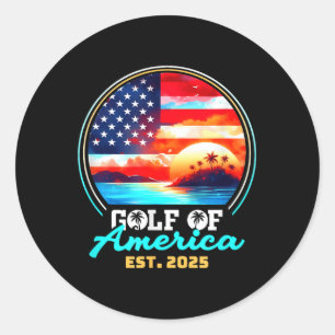 Sticker Rond Drapeau Américain G 2025 Du Golfe Des Etats-Unis E