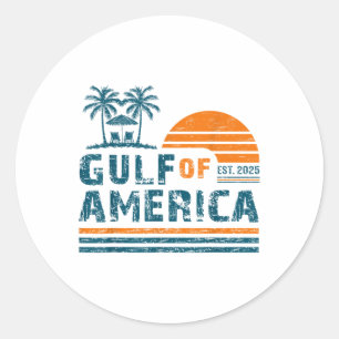 Sticker Rond Drapeau Américain G 2025 Du Golfe Des Etats-Unis E