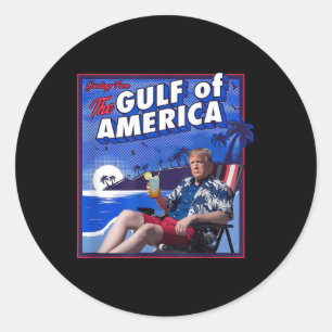 Sticker Rond Drapeau Américain G 2025 Du Golfe Des Etats-Unis E