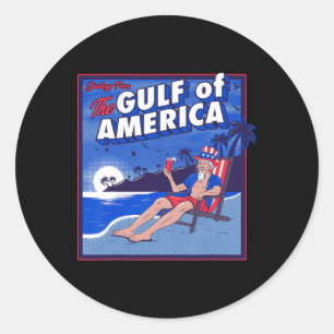 Sticker Rond Drapeau Américain G 2025 Du Golfe Des Etats-Unis E