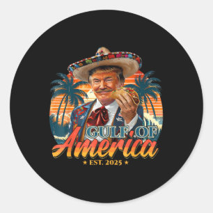 Sticker Rond Drapeau Américain G 2025 Du Golfe Des Etats-Unis E