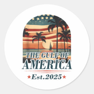 Sticker Rond Drapeau Américain G 2025 Du Golfe Des Etats-Unis E